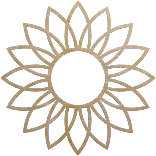 Ekena Millwork Daisy Wood Fretwork Pierced Ceiling Medallion, Hickory, 30"OD x 10 1/2"ID x 3/8"T CMWP30X30X0375DAHI - main